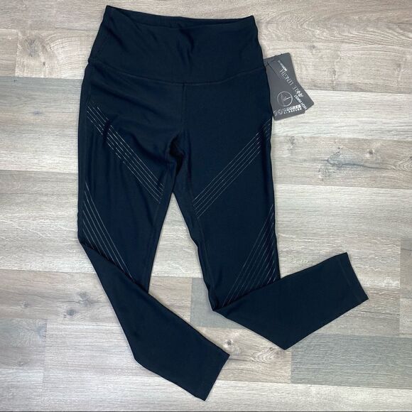 90 Degree By Reflex High Waist Ankle Length Leggings Black Small - Picture 1 of 9